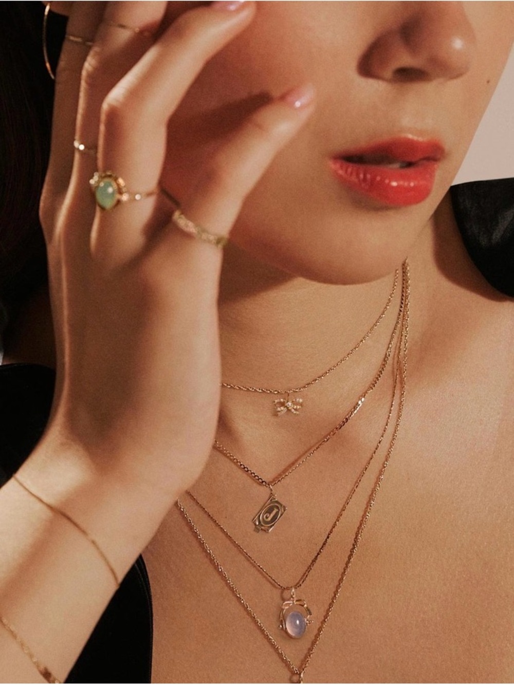 Catbird Lovesick Diamond Bow Gold Charm